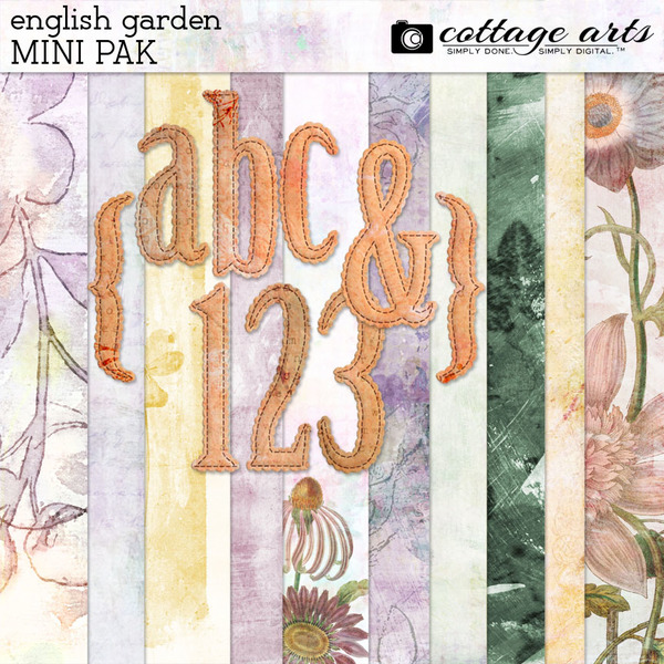 English Garden Mini Pak Digital Art - Digital Scrapbooking Kits