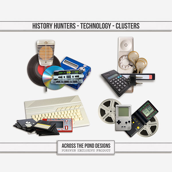 History Hunters - Technology - Clusters Digital Art - Digital Scrapbooking Kits