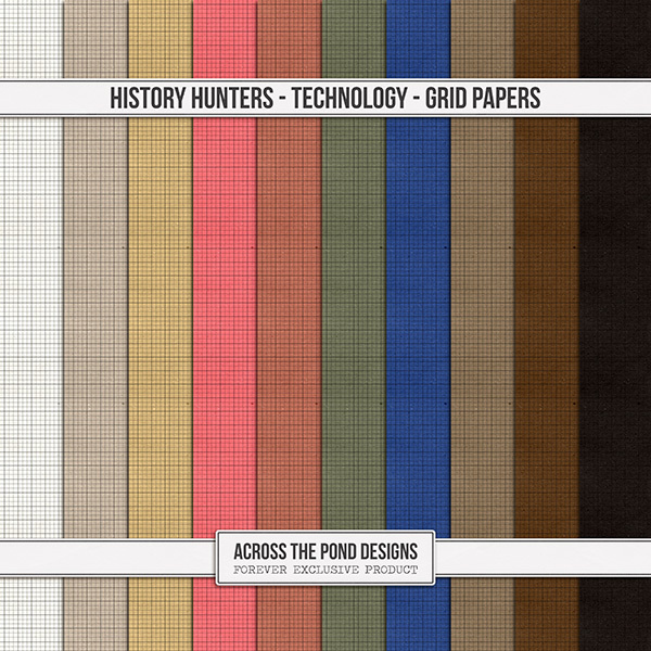 History Hunters - Technology - Grid Papers Digital Art - Digital Scrapbooking Kits