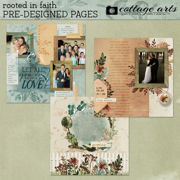 Rooted in Faith Pre-designed Pages Digital Art - Digital Scrapbooking Kits
