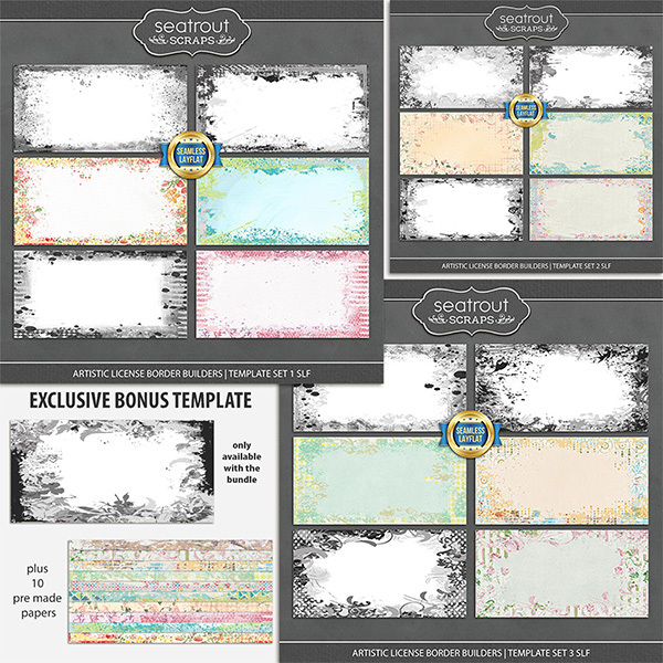 Artistic License Border Builders Bonus Bundle 2 - SLF Digital Art - Digital Scrapbooking Kits