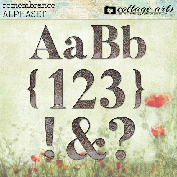 Remembrance AlphaSet Digital Art - Digital Scrapbooking Kits