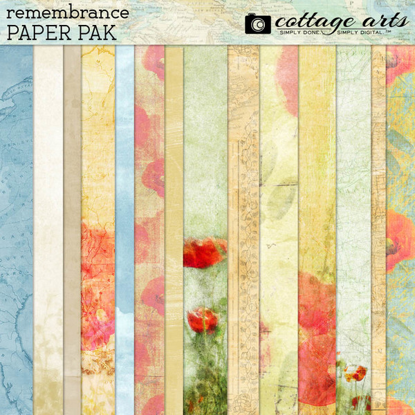 Remembrance Paper Pak Digital Art - Digital Scrapbooking Kits