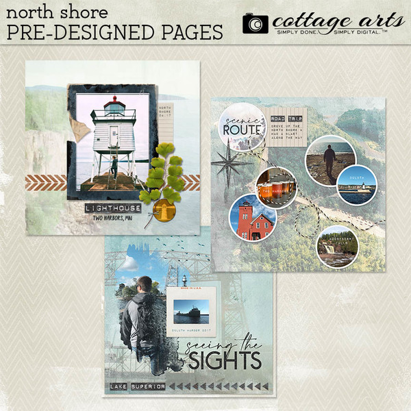 North Shore Pre-designed Pages Digital Art - Digital Scrapbooking Kits