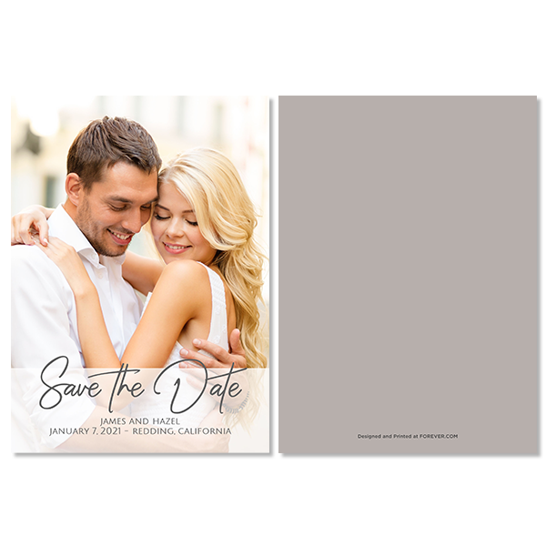 Always & Forever White Save the Date Card