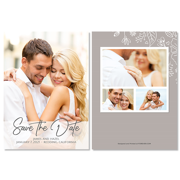 Always & Forever White Save the Date Card