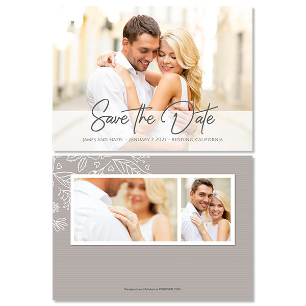 Always & Forever White Save the Date Card