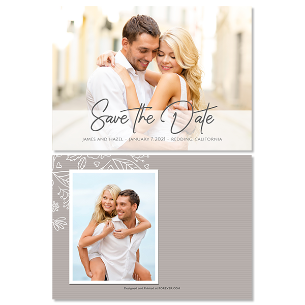 Always & Forever White Save the Date Card