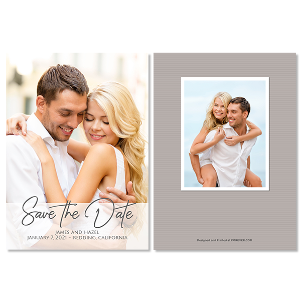 Always & Forever White Save the Date Card