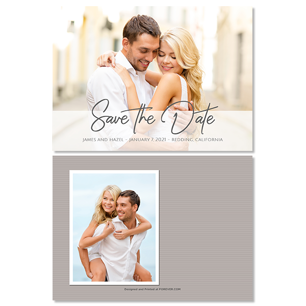 Always & Forever White Save the Date Card