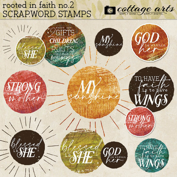 Rooted in Faith 2 Scrap.Word Stamps Digital Art - Digital Scrapbooking Kits