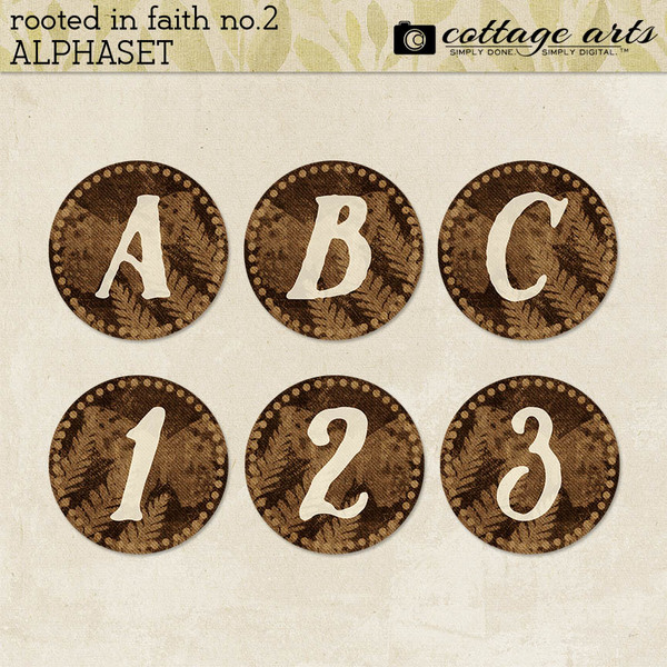 Rooted in Faith 2 AlphaSet Digital Art - Digital Scrapbooking Kits