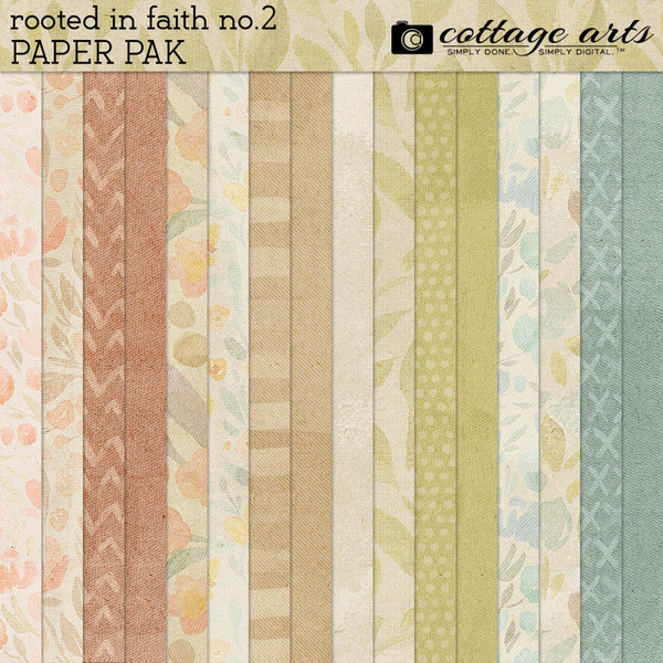 Rooted In Faith 2 Paper Pak Digital Art - Digital Scrapbooking Kits