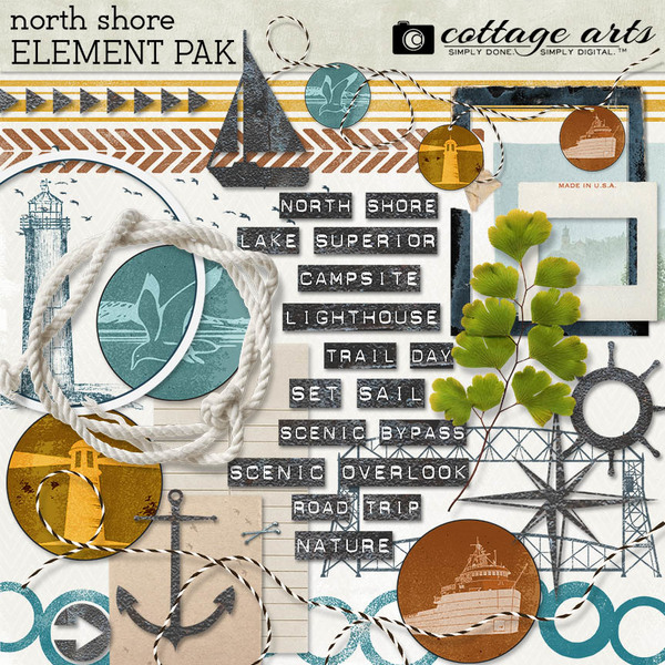 North Shore Element Pak Digital Art - Digital Scrapbooking Kits