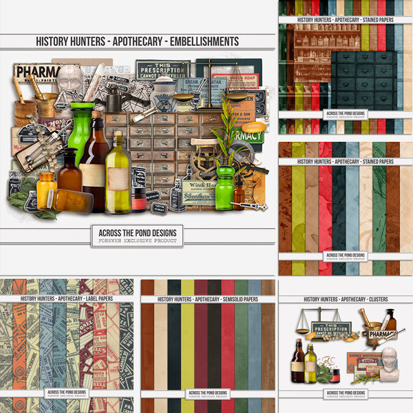 History Hunters - Apothecary - Bundle Digital Art - Digital Scrapbooking Kits