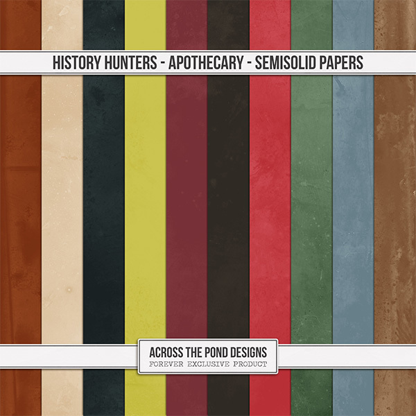 History Hunters - Apothecary - Semi-Solid Papers Digital Art - Digital Scrapbooking Kits