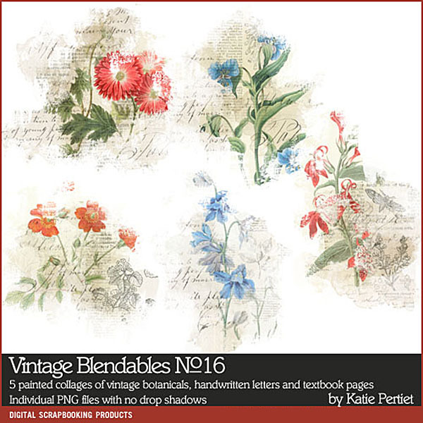 Vintage Blendables 16 Digital Art - Digital Scrapbooking Kits