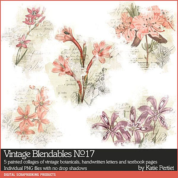 Vintage Blendables 17 Digital Art - Digital Scrapbooking Kits