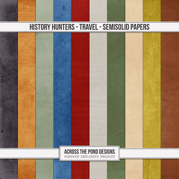 History Hunters - Travel - Semi-Solid Papers Digital Art - Digital Scrapbooking Kits