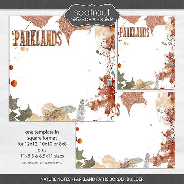 Nature Notes - Parkland Paths Border Builder Digital Art - Digital Scrapbooking Kits