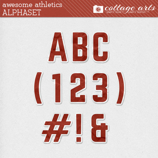 Awesome Athletics AlphaSet Digital Art - Digital Scrapbooking Kits