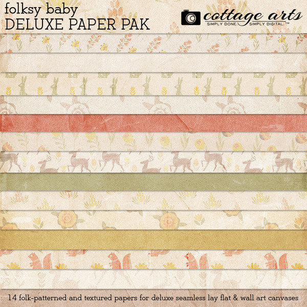Folksy Baby SLF Paper Pak Digital Art - Digital Scrapbooking Kits