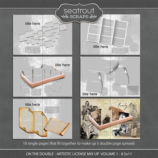 On the Double - Artistic License Mix Up Volume 1 - 8.5x11 Digital Art - Digital Scrapbooking Kits