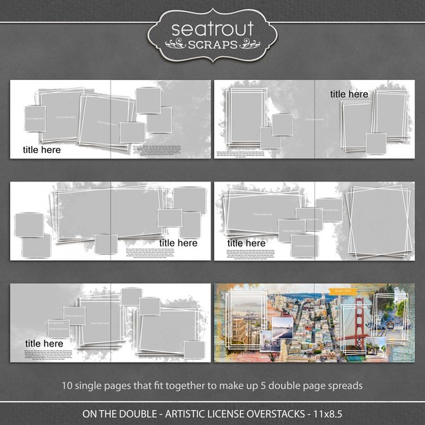 On the Double - Artistic License Overstacks - 11x8.5 Digital Art - Digital Scrapbooking Kits