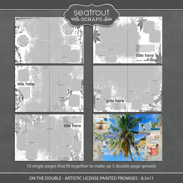 On the Double - Artistic License Painted Promises - 8.5x11 Digital Art - Digital Scrapbooking Kits