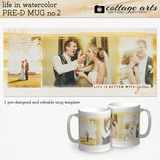 Life in Watercolor Pre-designed Mug 2