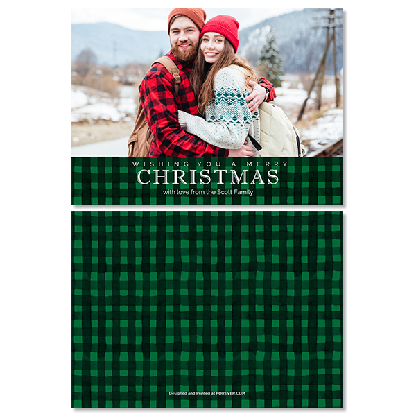 Green Brushstroke Checks Card