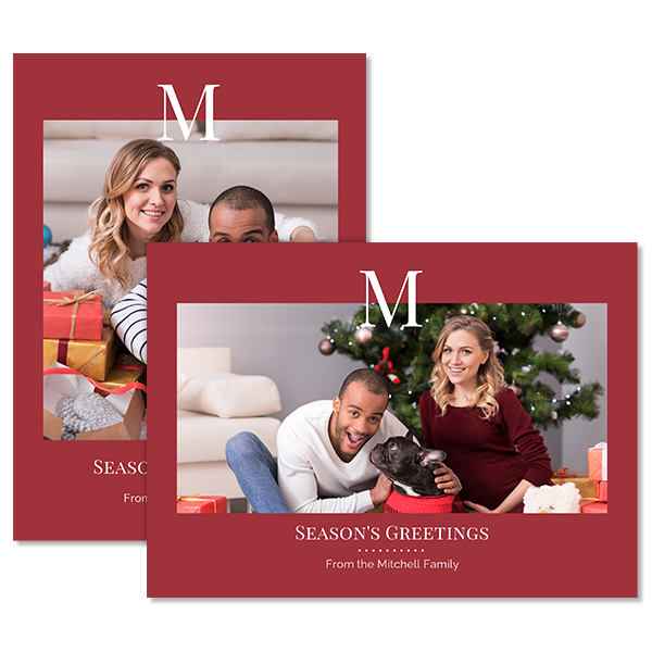 Berry Monochromatic Monogram Card