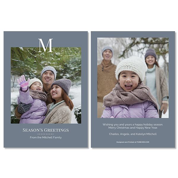 Slate Monochromatic Monogram Card