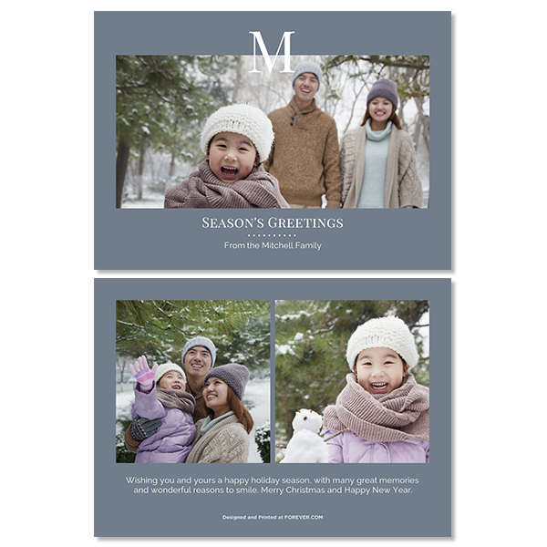 Slate Monochromatic Monogram Card