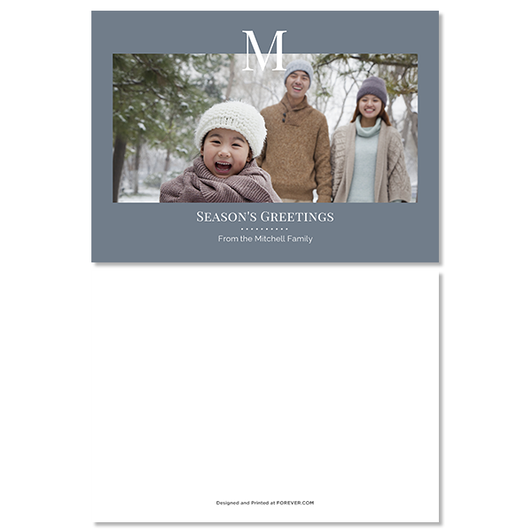 Slate Monochromatic Monogram Card