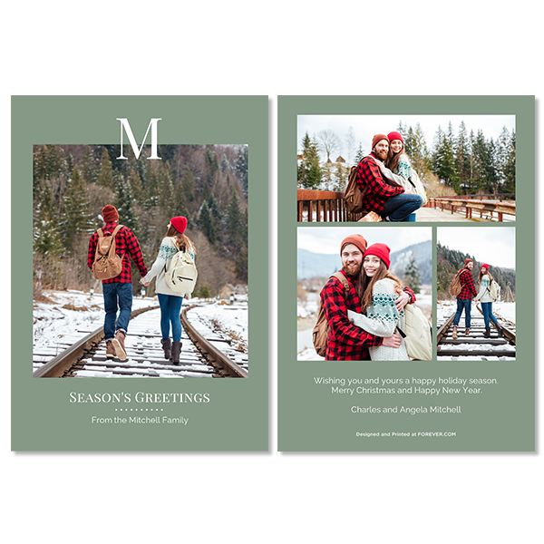 Sage Monochromatic Monogram Card