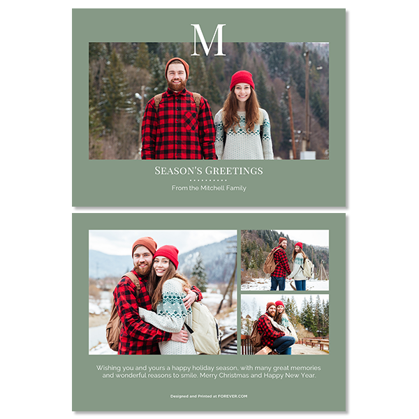 Sage Monochromatic Monogram Card