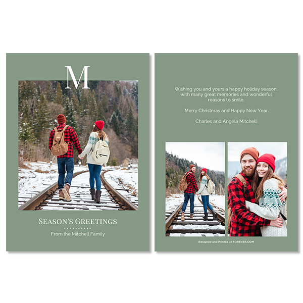 Sage Monochromatic Monogram Card