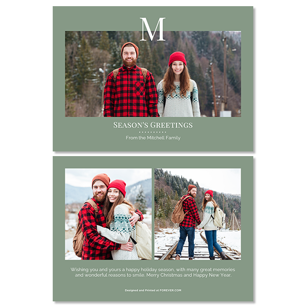 Sage Monochromatic Monogram Card