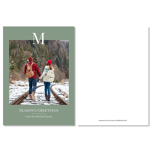 Sage Monochromatic Monogram Card