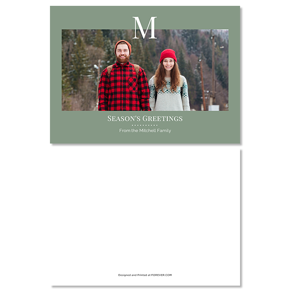 Sage Monochromatic Monogram Card