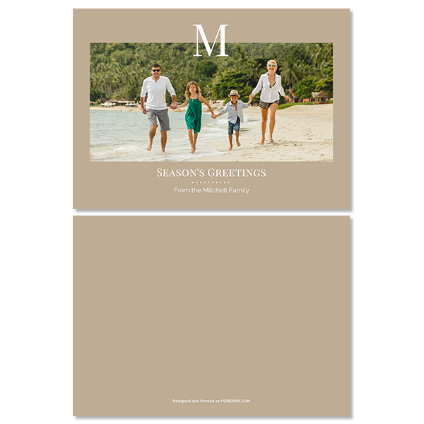Khaki Monochromatic Monogram Card