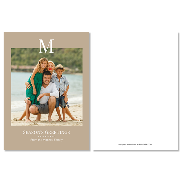 Khaki Monochromatic Monogram Card