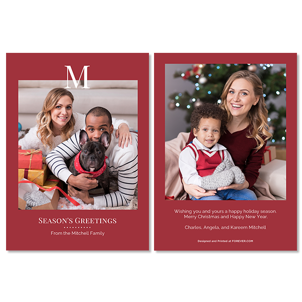 Berry Monochromatic Monogram Card