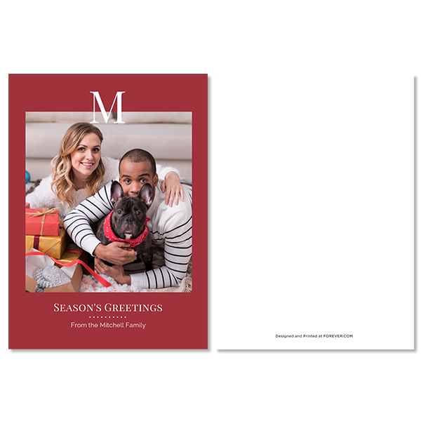 Berry Monochromatic Monogram Card