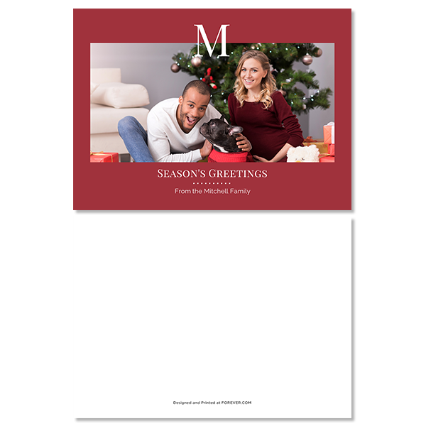 Berry Monochromatic Monogram Card