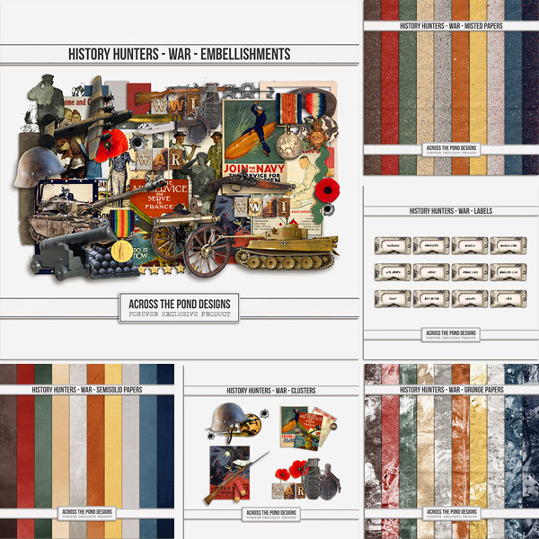History Hunters - War - BUNDLE Digital Art - Digital Scrapbooking Kits