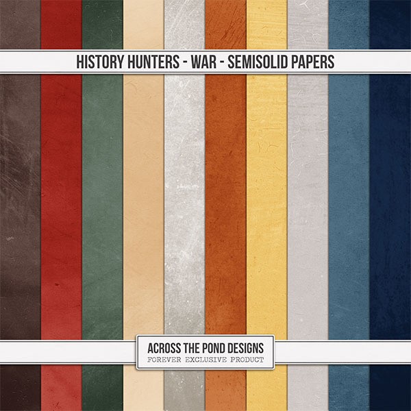History Hunters - War - SemiSolid Papers Digital Art - Digital Scrapbooking Kits