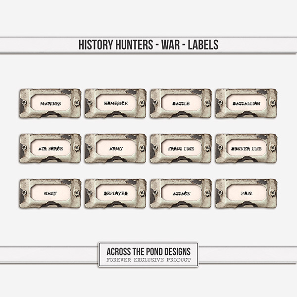 History Hunters - War - Labels Digital Art - Digital Scrapbooking Kits
