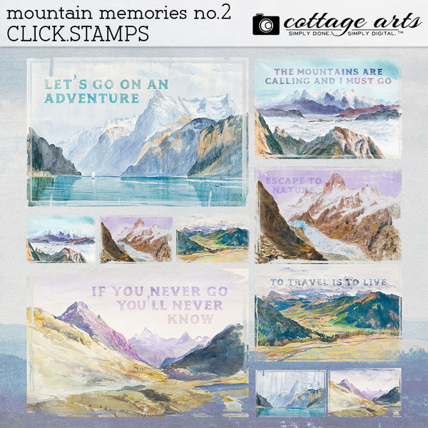 Mountain Memories 2 Click.Stamps Digital Art - Digital Scrapbooking Kits